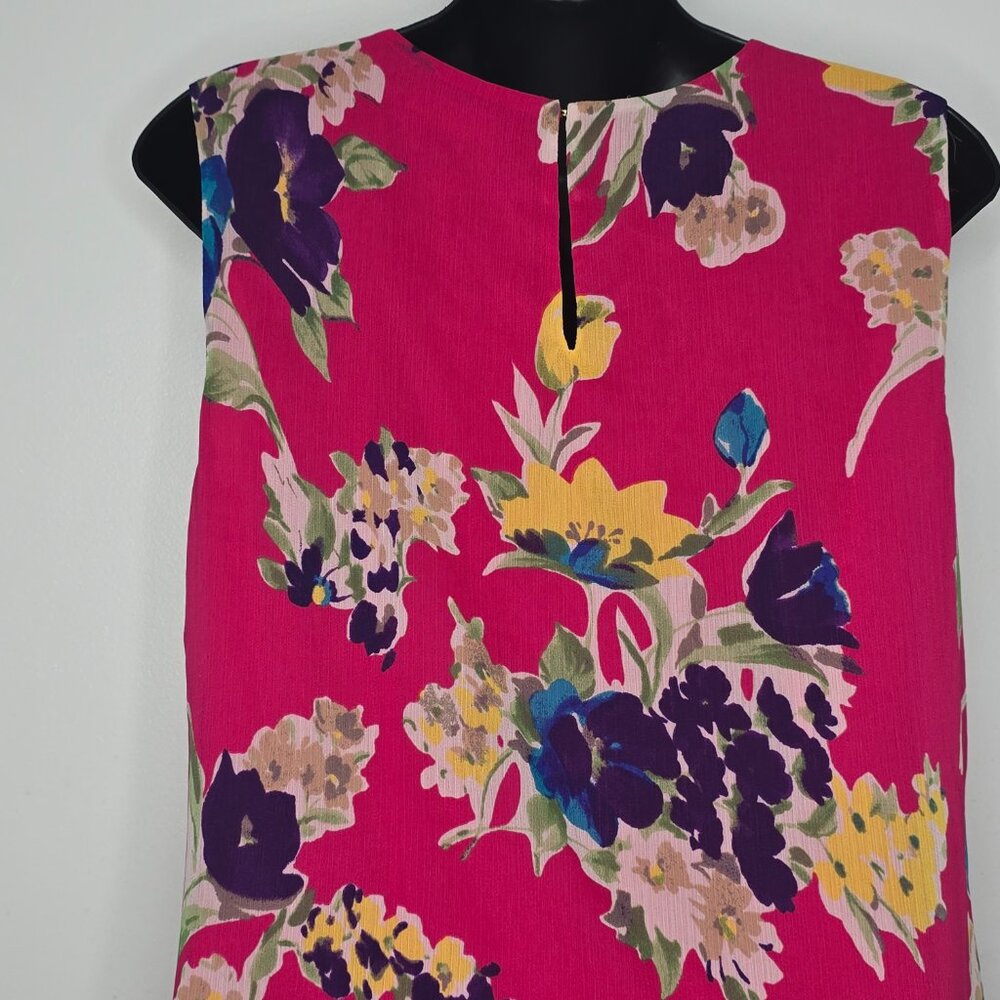 Lauren Ralph Lauren LRL‎ 8 Floral Pink Tiered Drop Waist Sleeveless Shift Dress - Picture 6 of 9